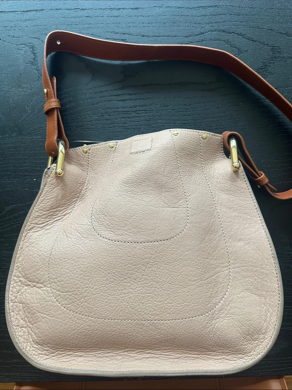 Margot NYC Pebbled Leather Shoulder Bag in Blush-never used Smoke free home